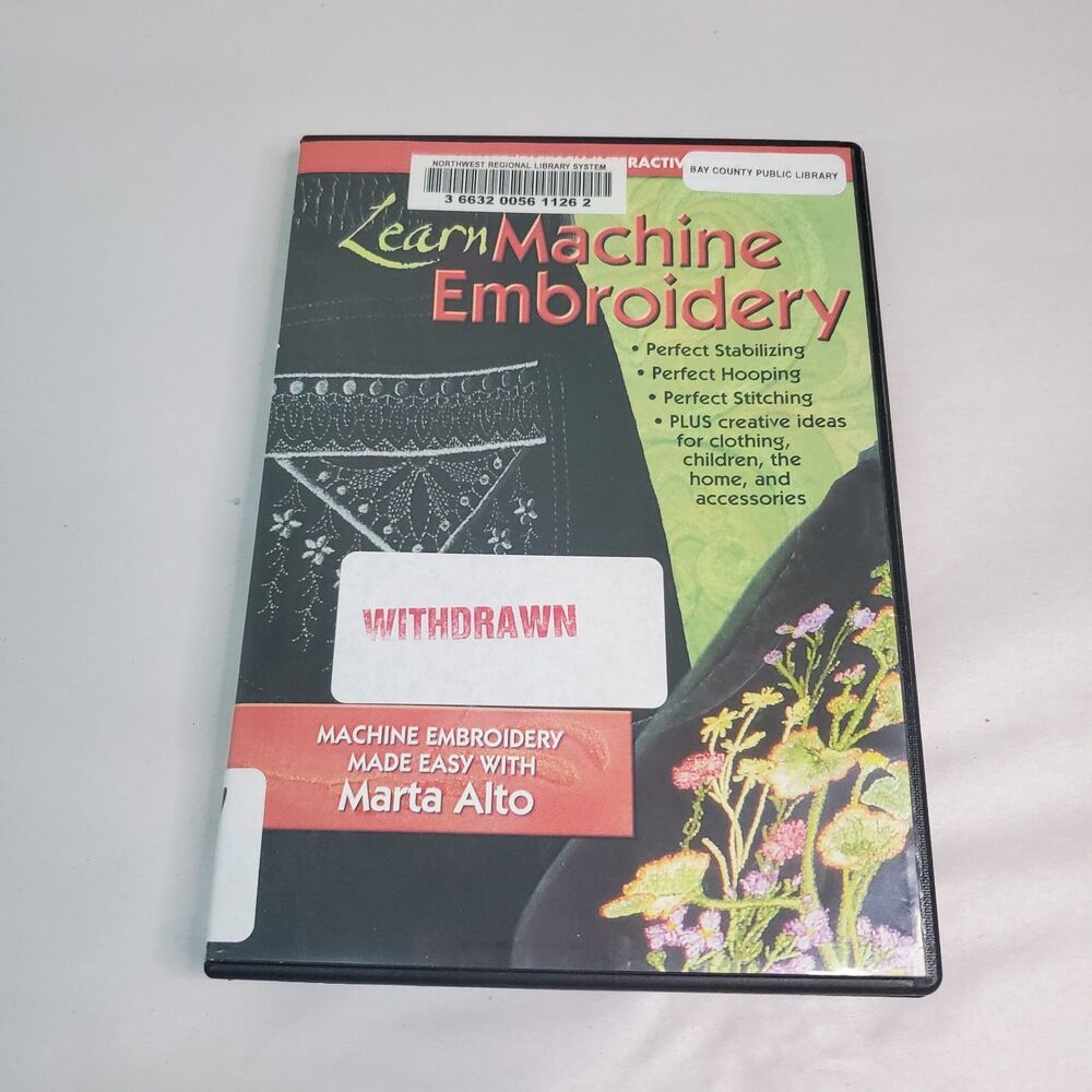 Learn Machine Embroidery: Made Easy With Marta Alto DVD Ex Library 2012 UNTESTED